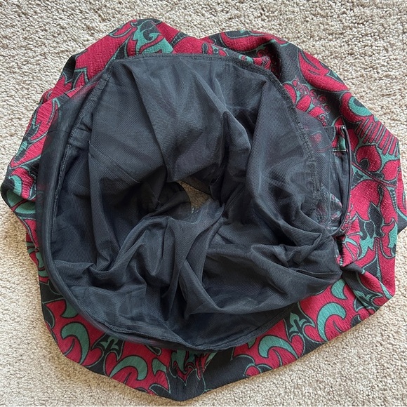 Scotch & Soda Floral Mid Rise A-Line Pleated Black Red Midi Skirt Size XS - Picture 10 of 14